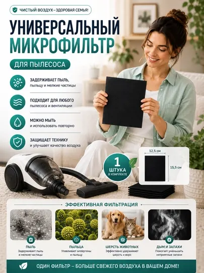 Фильтр для пылесоса, стандарт 11.5 см - 15 см
