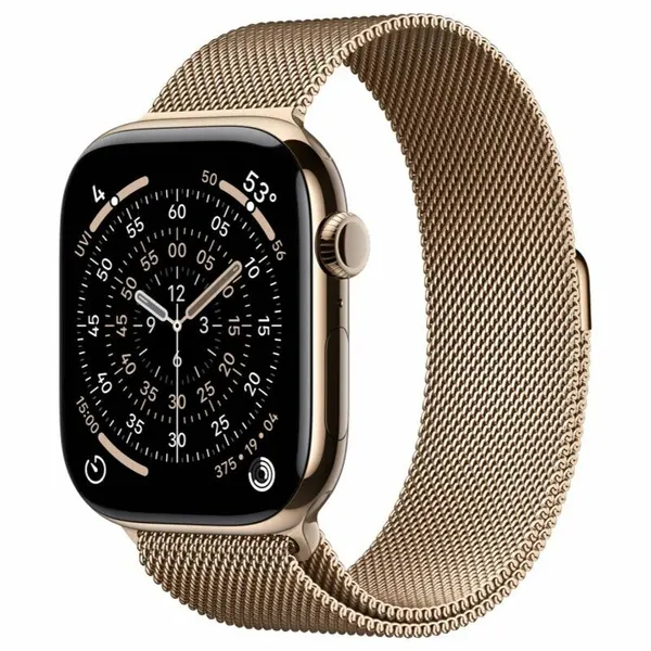 Умные часы Apple Watch Series 11 46 мм GPS + Cellular, Gold Titanium Case with Gold Milanese Loop (M/L 150-200мм)