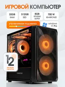 LOCKMANOFF Системный блок компьютер (Intel Xeon E5-2650V2, RAM 16 ГБ, SSD 256 ГБ, NVIDIA GeForce RTX 2060 SUPER (8 Гб), Windows 11 Pro), М6, черно-серый