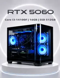 Системный блок Игровой Компьютер (Intel Core i3-14100F, RAM 16 ГБ, SSD 480 ГБ, NVIDIA GeForce RTX 5060 (8 Гб), Windows 11 Pro), белый