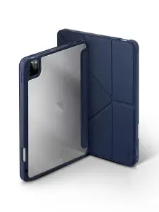 Чехол UNIQ Moven на планшет Apple iPad Pro 11 2020, 2021 / книжка для Айпад Про 2, 3 поколения противоударный, 3 положения подставки, слот для хранения и зарядки Apple Pencil, синий