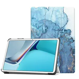 Чехол на Huawei Matepad SE 11 дюйма, 2024 года, умный с магнитом, темно-синий мрамор