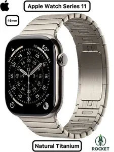 Умные часы Apple Watch Series 11 46mm Natural Titanium Case, Natural Link Bracelet, GPS + Cellular, MFAY4+MXMF3