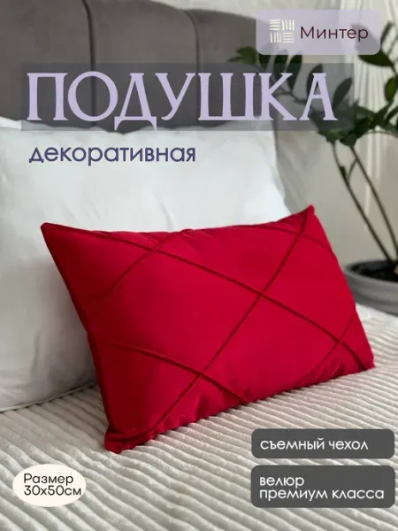 Минтер Подушка декоративная 50х30 на молнии