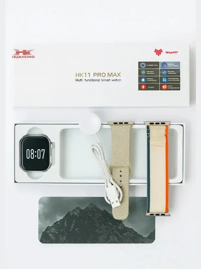 Умные часы HK 11 Pro Max, AMOLED-экран, поддержка ChatGPT и WearFit Pro.
