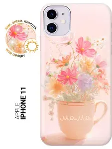 Силиконовый чехол на Apple iPhone 11 с принтом "Цветы для самой важной"