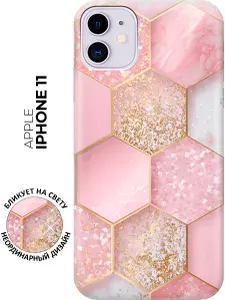 Силиконовый чехол на Apple iPhone 11 с принтом "Роскошь геометрических форм"