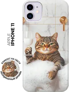 Силиконовый чехол на Apple iPhone 11 с принтом "Лорд Кот"