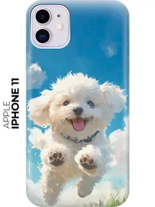 Силиконовый чехол на Apple iPhone 11 с принтом "Радостный щенок"