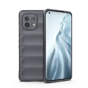 Противоударный чехол Flexible Case для Xiaomi Mi 11 (серый)