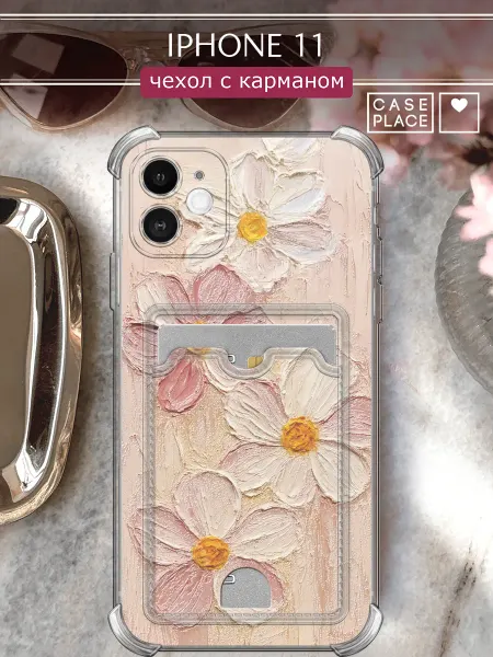 Case Place Чехол на iPhone 11 с картой с цветочками