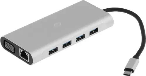 Док-станция для ноутбука Digma DS-051, 11 портов, алюминий, серебристый (DS-051)