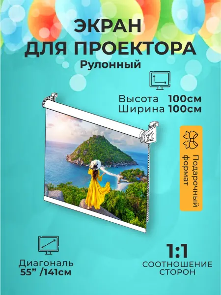Gozhy Экран для проектора "G1P" 1х1м