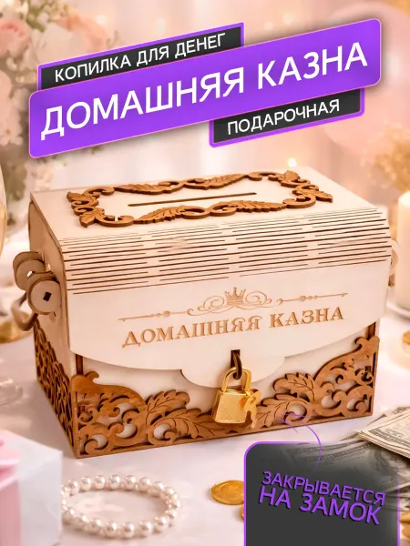 WoodNsa Копилка деревянная домашняя казна