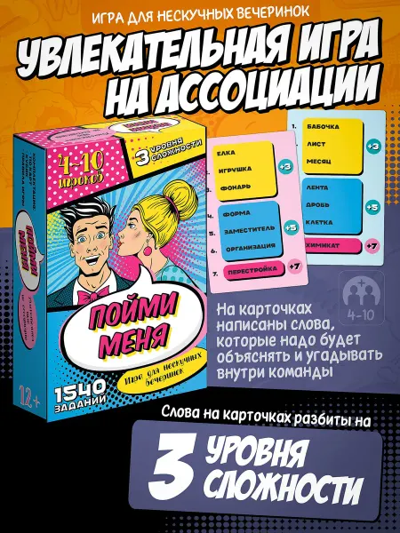 Нескучные игры Настольная карточная игра на ассоциации Пойми меня