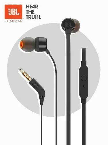 Проводные наушники JBL Tune 110,mini jack 3.5 mm, черный