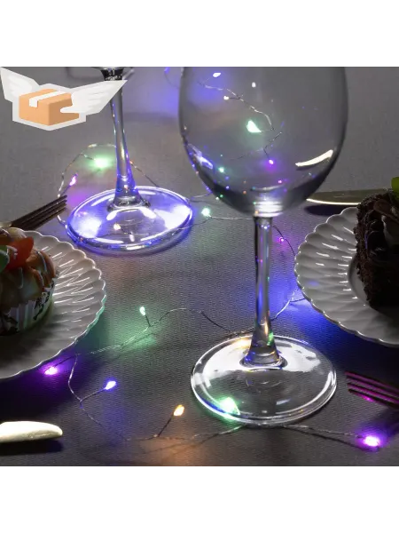 Luazon Lighting Гирлянда Мишура 1 м роса, IP20, серебристая нить, 20 LED