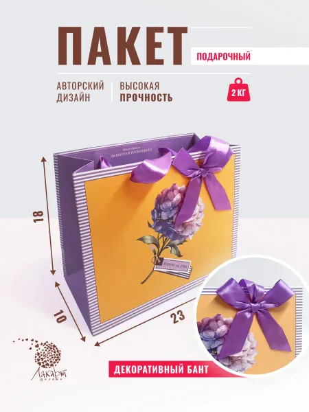 Подарочный пакет 23*18*10 см