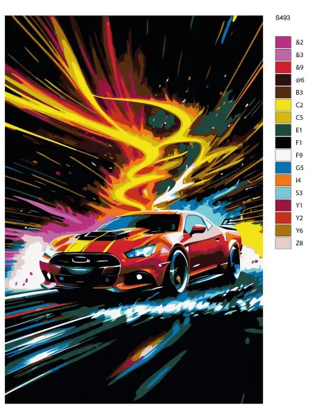 Brushes-Paints Картина по номерам S493 "Спортивный автомобиль" 40x60