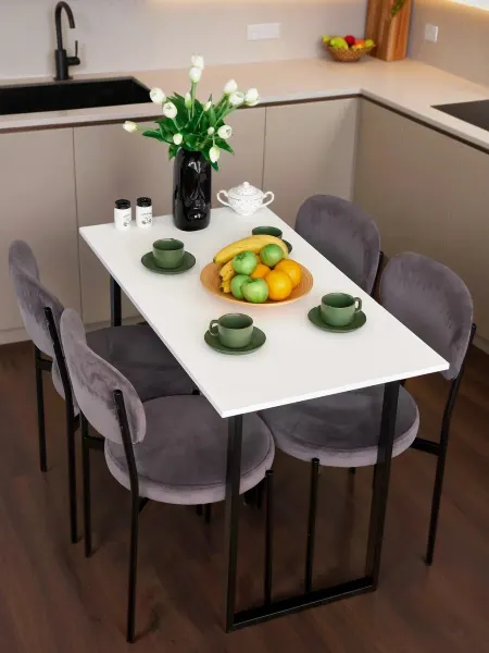 ЛЕРИМ МЕБЕЛЬ Стол кухонный в стиле LOFT, 110х60 см, Белый