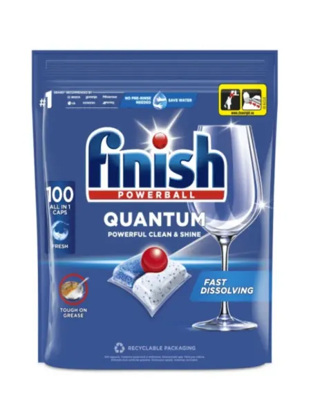 Finish Капсулы для посудомоечных машин Quantum, 100 шт