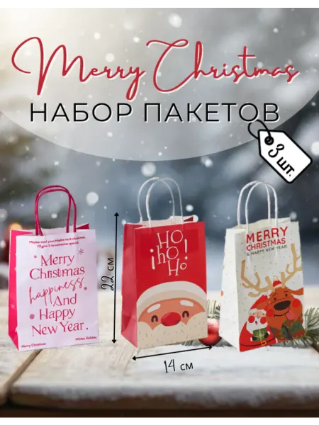 Sayluna Набор пакетов новогодний подарочный маленький