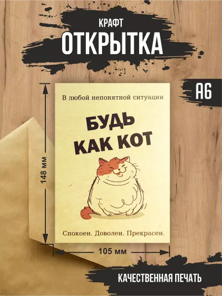Эллот Крафт открытка "Будь как кот"