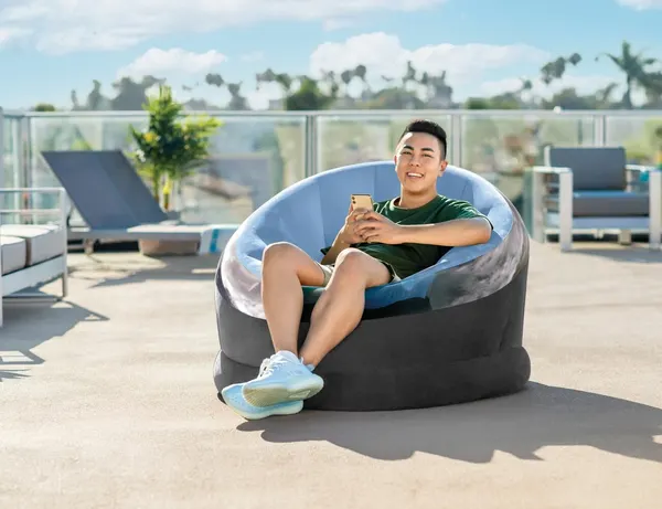 Intex Надувное кресло Empire Chair голубое, 112х109х69 см