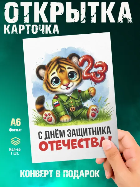 Малина-принт. Типография Открытка С Днем защитника отечества