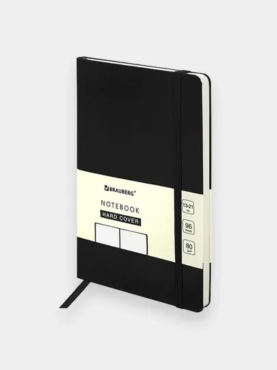Блокнот-скетчбук А5 130х210мм, BRAUBERG, балакрон, 80г/м2, 96л, без линовки, черный 113048