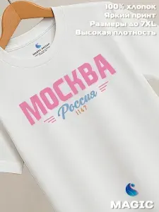 Футболка Всё в цвет Футболка с принтом Москва Россия 1147