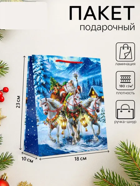 DH пакет подарочный новогодний лошадь