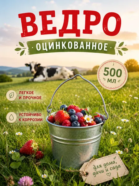 STEKLO Ведро оцинкованное, 0,5 л