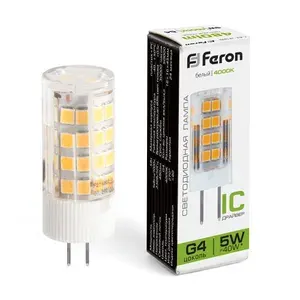 Feron Лампа светодиодная LB-432 5W G4 2700К 10 шт