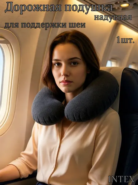 Intex Надувная подушка-подголовник 36x30x10 см