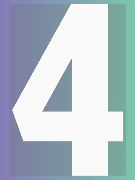 Термонаклейка на одежду Белая Цыфра Спорт номер 4