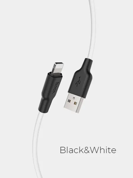 Кабель Hoco X21 Plus USB–Micro, силикон, 1м, 2.4А, 118 жил, передача данных, 4 жилы