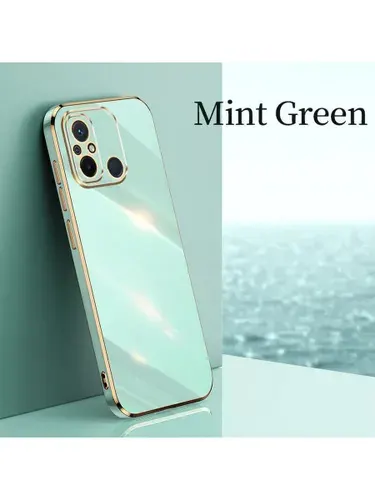 Цветной чехол на Xiaomi Redmi 12C/11A/Poco C55 с золотой окантовкой
