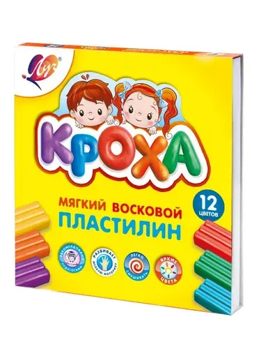 Пластилин мягкий, "Кроха", 12 цветов