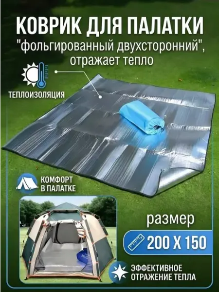 House&VA Коврик туристический фольгированный для палатки и автомобиля
