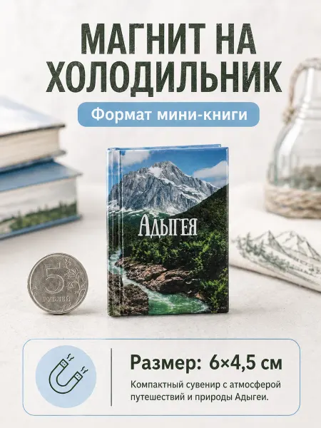Книжка с фишкой Магнит на холодильник Адыгея сувенир