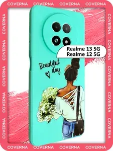 Чехол силиконовый с рисунком девушка с цветами на Oppo Realme 13 5g, Realme 12 5g для Оппо Рилми 13 5g, Реалми 12 5G