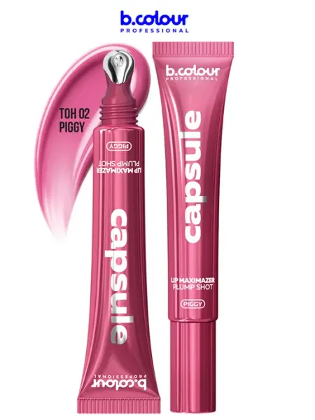 B.COLOUR PROFESSIONAL Блеск для губ розовый, увлажняющий бальзам CAPSULE 02 PIGGY