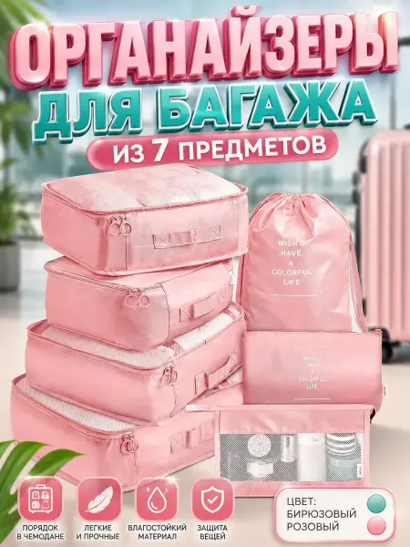 1 АналиМ Органайзеры для багажа набор 7 предметов дорожный
