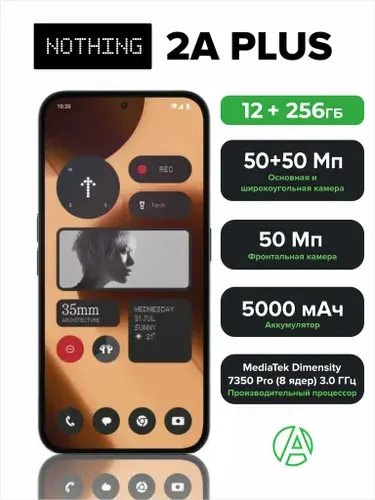 Nothing Смартфон NOTHING 2a Plus 12/256 ГБ, Nano-SIM, серый. Уцененный товар