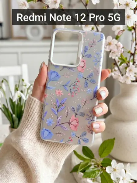 IdealStore Чехол на Redmi note 12 Pro 5G Цветочный Принт (3)