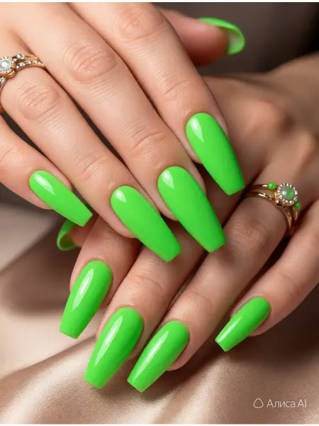 CRISTINANAILS Гель лак для ногтей ярко-зеленый лайм цвет New Neon 36