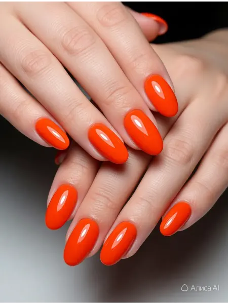 CRISTINANAILS Гель лак для ногтей неоновый оранжевый светится в темноте