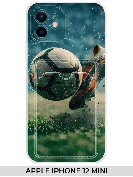 NOOTO Чехол с карманом на Apple iPhone 12 mini футбольный