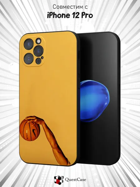 QuestCase Чехол на Apple iPhone 12 Pro с принтом Баскетбол